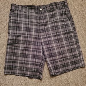 Plaid black & gray shorts